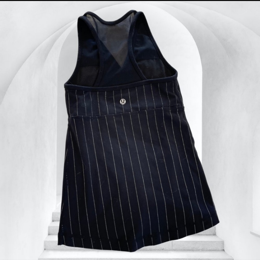 Lululemon Black Striped Athletic Tank Top